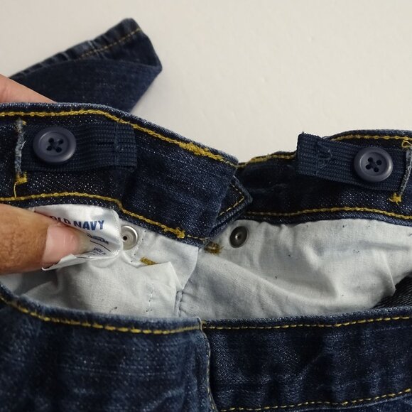 Old Navy Straight Leg Denim Jeans Boys Size 18 R Adjustable Waist Blue Cotton - Picture 7 of 12